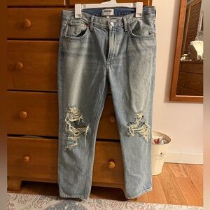Agolde feel good,  Relaxed Distressed Jeans in Light Blue